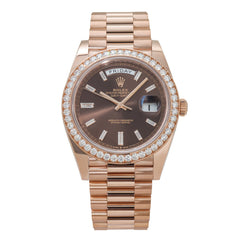 Rolex Day-Date 228345RBR – Chocolate Baguette Diamond Dial