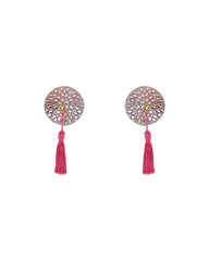 Round Shape Concealers Sticker Breast Pads Pasties Bra with Tassel