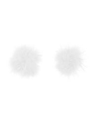 Women Sexy Lingerie Fluffy feather Breast Bra Nipple Tits Cover Pasties Stickers White