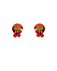Red glitter round bottom with red cherries Pasties