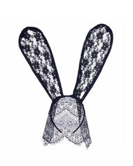 Black Lace Easter Bunny Headband