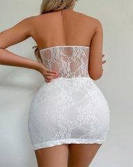 Hollow Bow Decorated Slit Super Mini Skirt