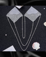 Pure desire style square diamond aluminum chain invisible nipple cover anti-convex chest decoration pendant chain