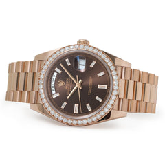Rolex Day-Date 228345RBR – Chocolate Baguette Diamond Dial