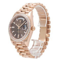 Rolex Day-Date 228345RBR – Chocolate Baguette Diamond Dial