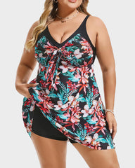 Plus Size Tummy Control Swimdress with Shorts