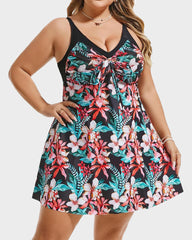 Plus Size Tummy Control Swimdress with Shorts