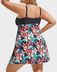 Plus Size Tummy Control Swimdress with Shorts
